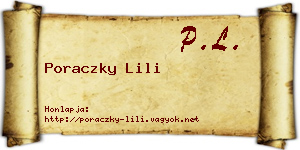 Poraczky Lili névjegykártya